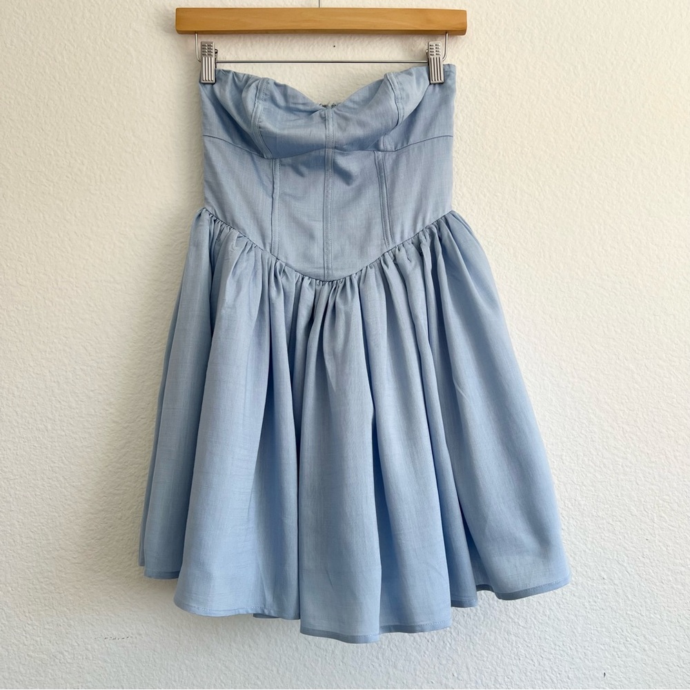 Altar'd State Light Blue Strapless Dress